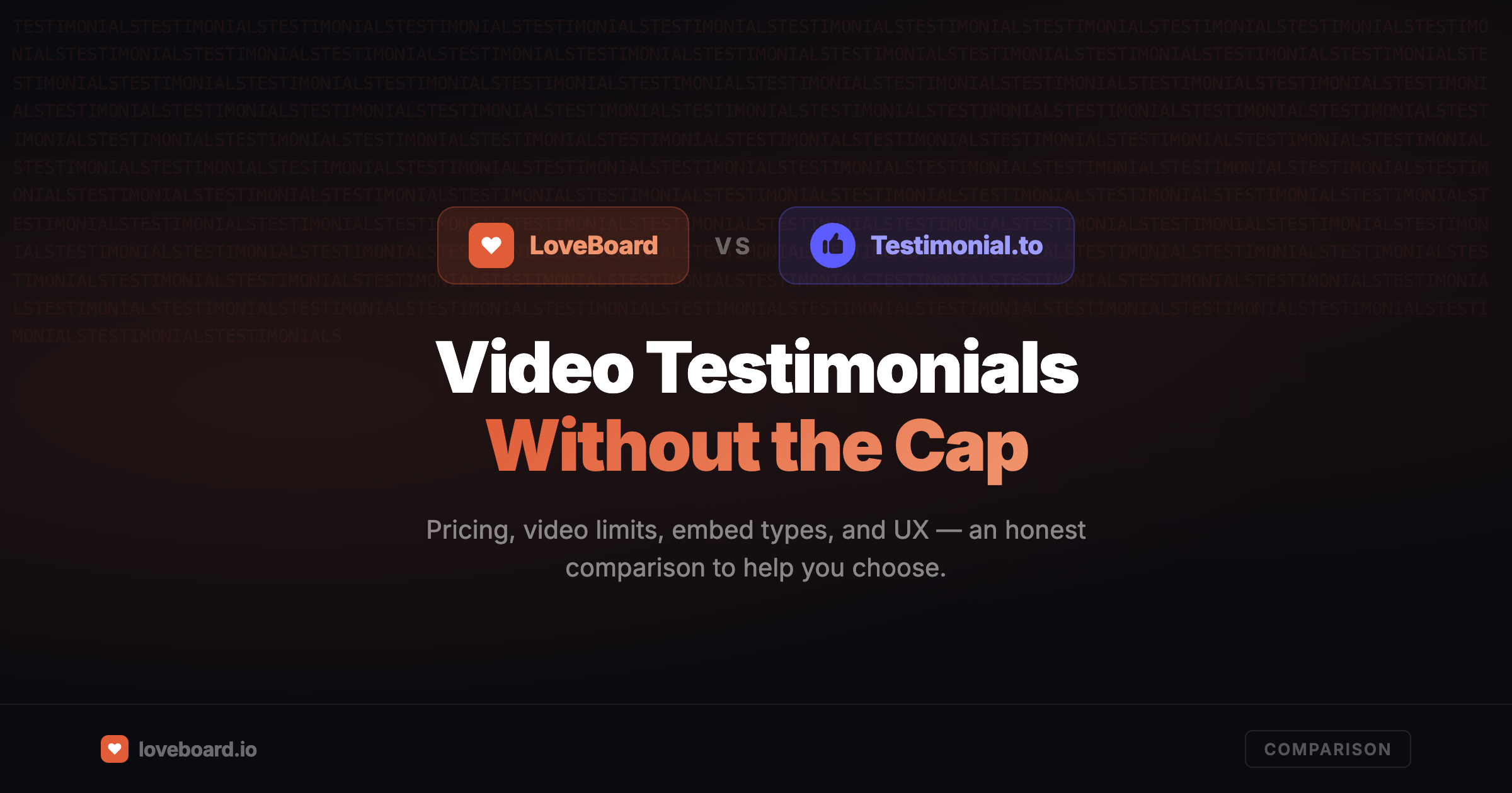LoveBoard vs Testimonial.to: Video Testimonials Without the Cap