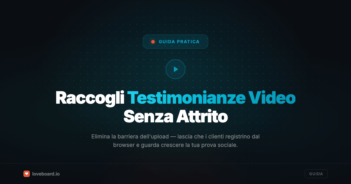 Come raccogliere testimonianze video (senza chiedere ai clienti di caricare file)
