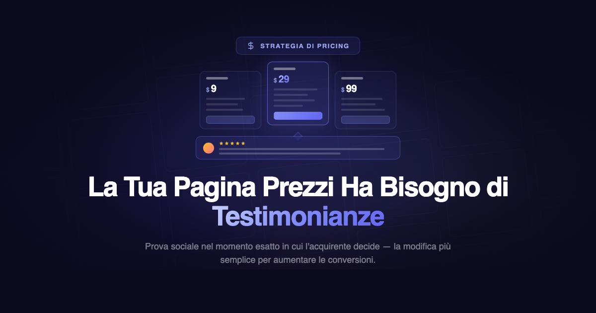 Perché la tua pagina prezzi ha bisogno di testimonianze (e come inserirle)