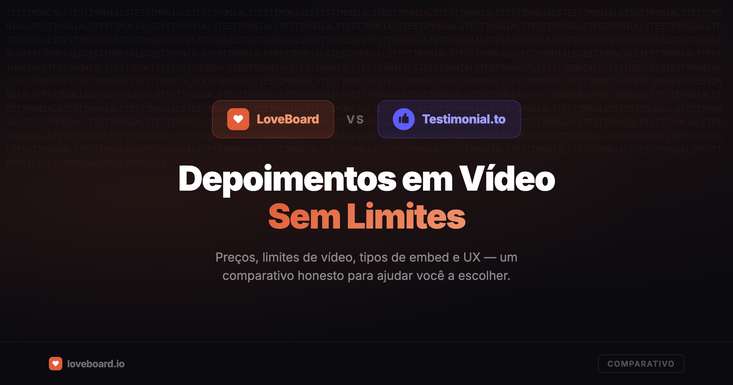 LoveBoard vs Testimonial.to: depoimentos em vídeo sem limite